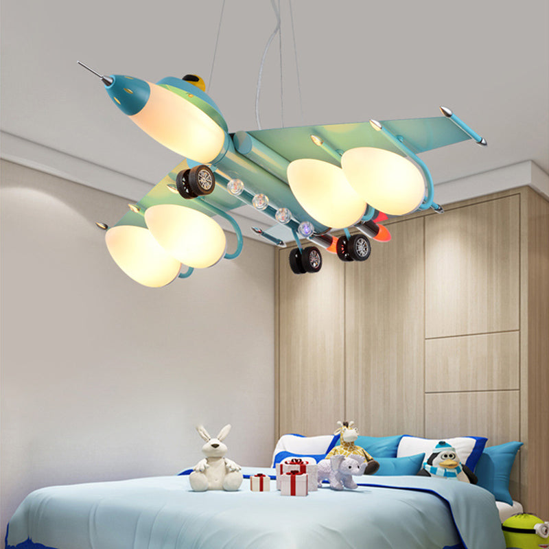 Contemporary Aircraft Shaped Chandelier Lighting Metal Kindergarten LED Pendant Light - Rebooters