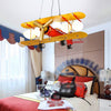 Yellow Plane Shaped LED Ceiling Lighting Cartoon Chandelier - Rebooters