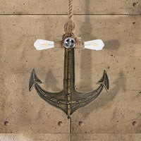 2-Light Exposed Bulb Chandelier Coastal Antique Bronze Pendant - Rebooters