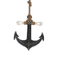 2-Light Exposed Bulb Chandelier Coastal Antique Bronze Pendant - Rebooters