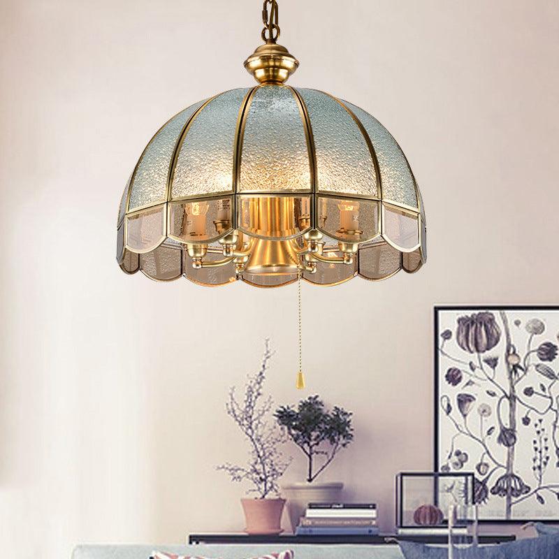 Hemisphere Study Room Chandelier Lighting Vintage Gold Pendant - Rebooters