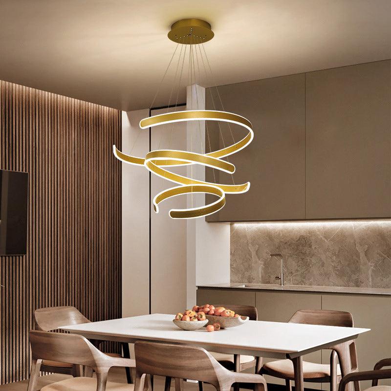 Artistic Curved Shaped LED Suspension Light Aluminum Chandelier - Rebooters
