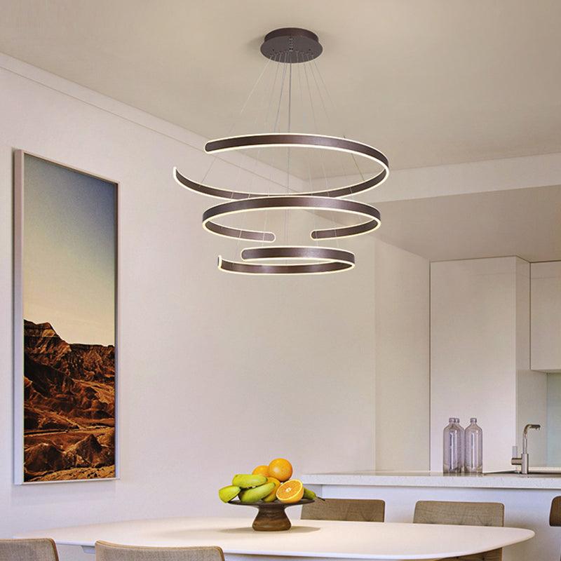 Artistic Curved Shaped LED Suspension Light Aluminum Chandelier - Rebooters