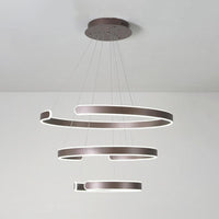 Artistic Curved Shaped LED Suspension Light Aluminum Chandelier - Rebooters