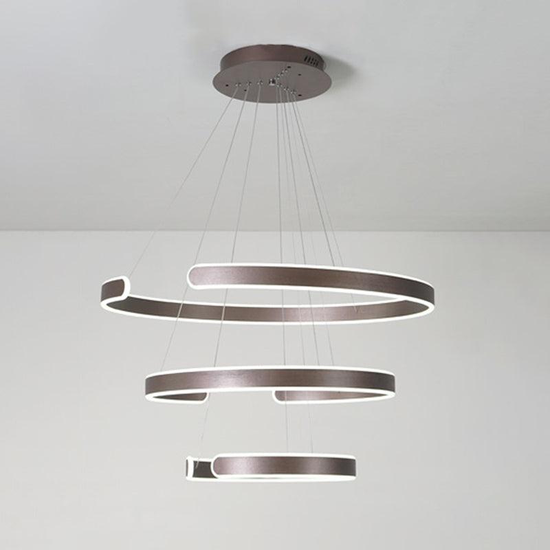 Artistic Curved Shaped LED Suspension Light Aluminum Chandelier - Rebooters