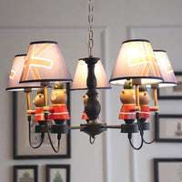 American Style Bear Chandelier 5 Lights Blue Shade Pendant - Rebooters