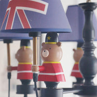 American Style Bear Chandelier 5 Lights Blue Shade Pendant - Rebooters