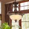 Rust Bowl Pendant Lighting Traditional Frosted Glass Chandelier - Rebooters