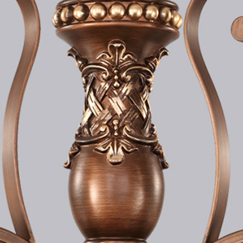 Rust Bowl Pendant Lighting Traditional Frosted Glass Chandelier - Rebooters