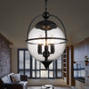 Globe Clear Glass Chandelier Light Traditional 3 Light Pendant - Rebooters
