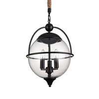 Globe Clear Glass Chandelier Light Traditional 3 Light Pendant - Rebooters