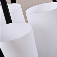 3/4 Lights Ceiling Light Traditional Geometric Frosted Glass Chandelier in Black - Rebooters