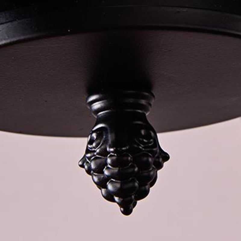 3/4 Lights Ceiling Light Traditional Geometric Frosted Glass Chandelier in Black - Rebooters