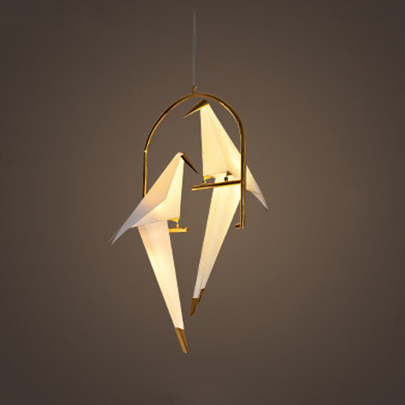 Bird Shaped Plastic LED Ceiling Lighting Modern White Chandelier - Rebooters