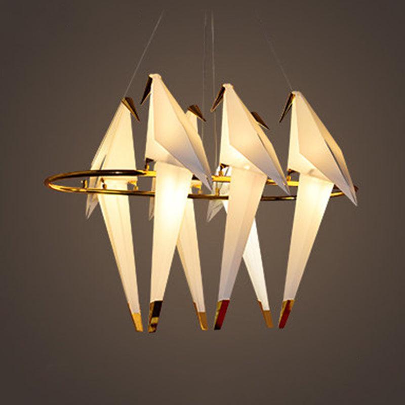 Bird Shaped Plastic LED Ceiling Lighting Modern White Chandelier - Rebooters