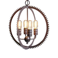 4 Lights Ceiling Light Industrial Globe Shade Metal Chandelier - Rebooters