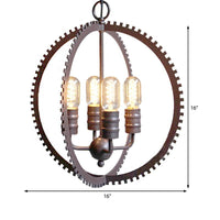 4 Lights Ceiling Light Industrial Globe Shade Metal Chandelier - Rebooters