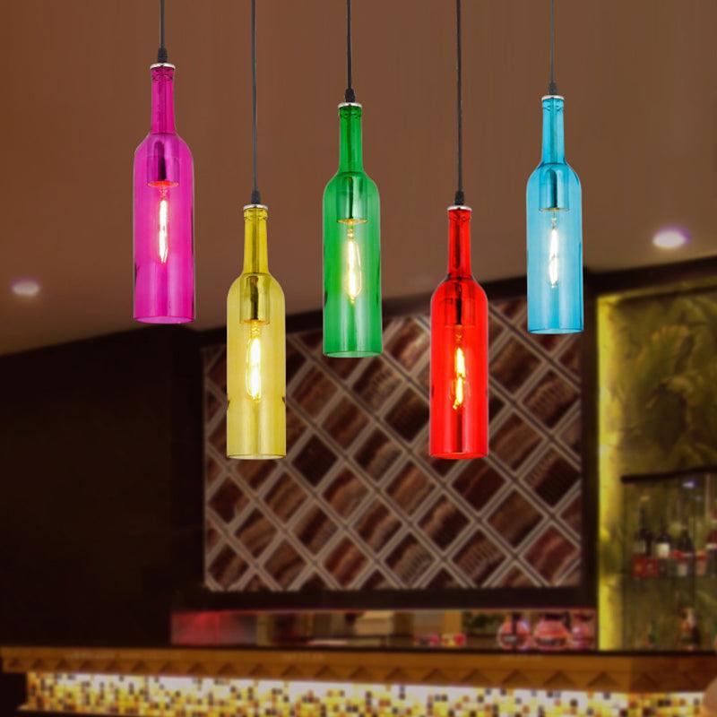 Beer Bottles Multi Ceiling Lamp Art Decor Colored Glass 5 Bulbs - Rebooters