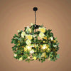 Vintage Geometric Ceiling Lighting Metal Chandelier Light Fixture with Artificial Plant - Rebooters