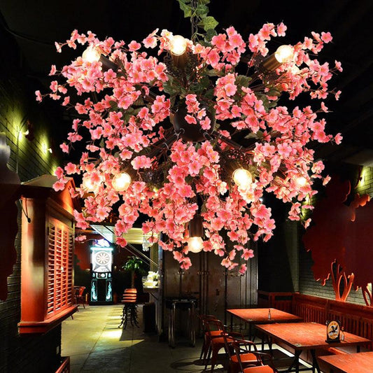 13 Heads Iron Ceiling Lighting Vintage Pink Starburst Chandelier - Rebooters