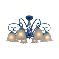 5/6/8 Bulbs Flared Chandelier Light Traditional Frosted Glass - Rebooters