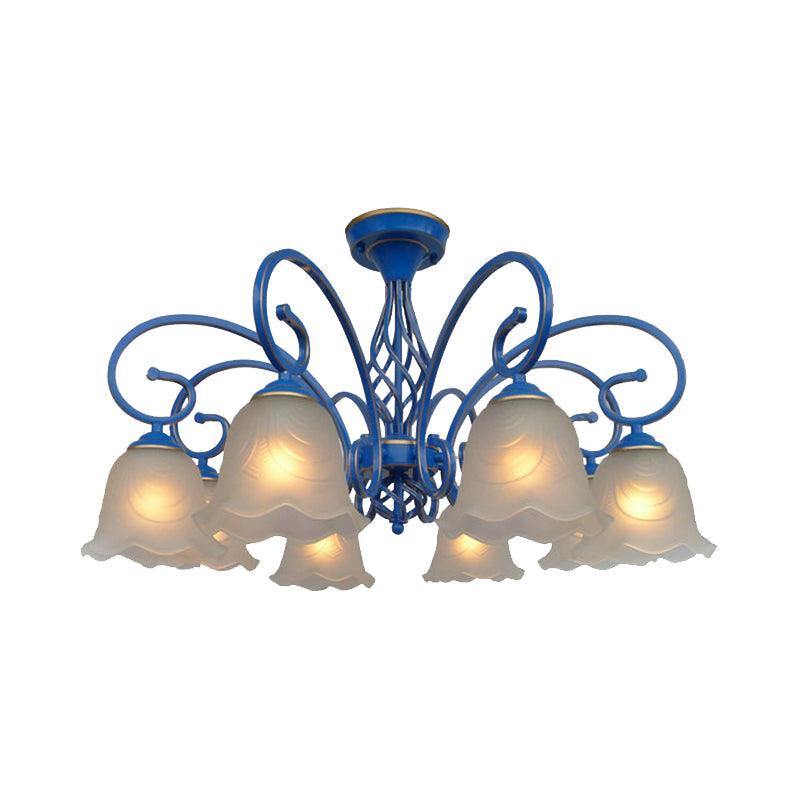 5/6/8 Bulbs Flared Chandelier Light Traditional Frosted Glass - Rebooters