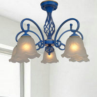 5/6/8 Bulbs Flared Chandelier Light Traditional Frosted Glass - Rebooters