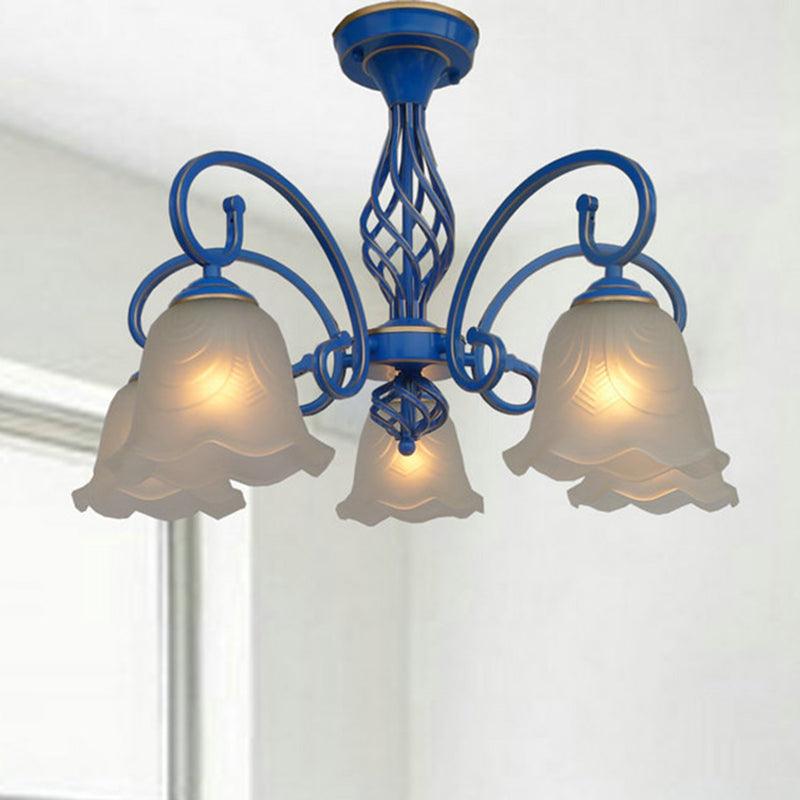 5/6/8 Bulbs Flared Chandelier Light Traditional Frosted Glass - Rebooters