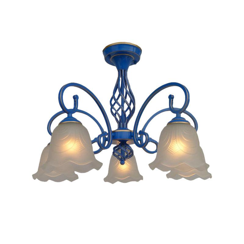 5/6/8 Bulbs Flared Chandelier Light Traditional Frosted Glass - Rebooters