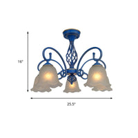 5/6/8 Bulbs Flared Chandelier Light Traditional Frosted Glass - Rebooters