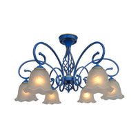 5/6/8 Bulbs Flared Chandelier Light Traditional Frosted Glass - Rebooters