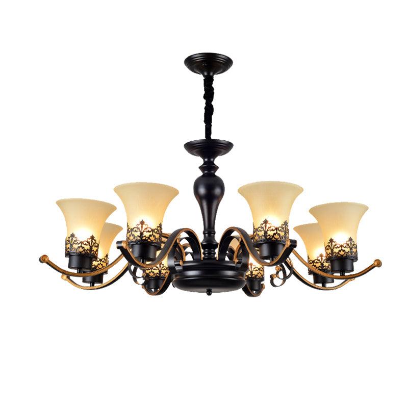 Bell Frosted Glass Chandelier Light Traditional 3/6/8 Light - Rebooters