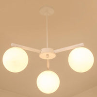 3/6/8 Light Globe Chandelier Traditional White Glass Pendant Light - Rebooters