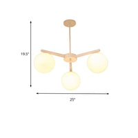 3/6/8 Light Globe Chandelier Traditional White Glass Pendant Light - Rebooters