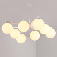 3/6/8 Light Globe Chandelier Traditional White Glass Pendant Light - Rebooters