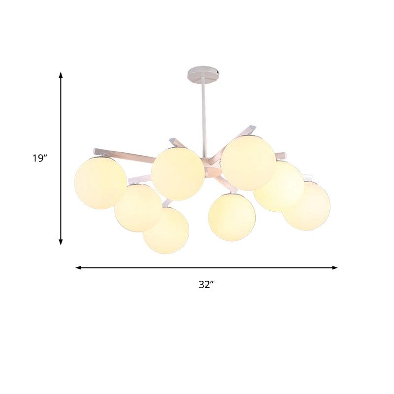 3/6/8 Light Globe Chandelier Traditional White Glass Pendant Light - Rebooters