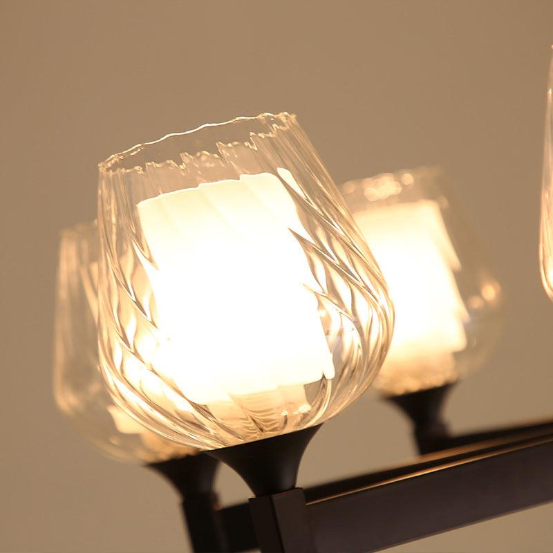 3/6/8 Lights Chandelier Cylinder Clear Glass Dining Room Lamp - Rebooters