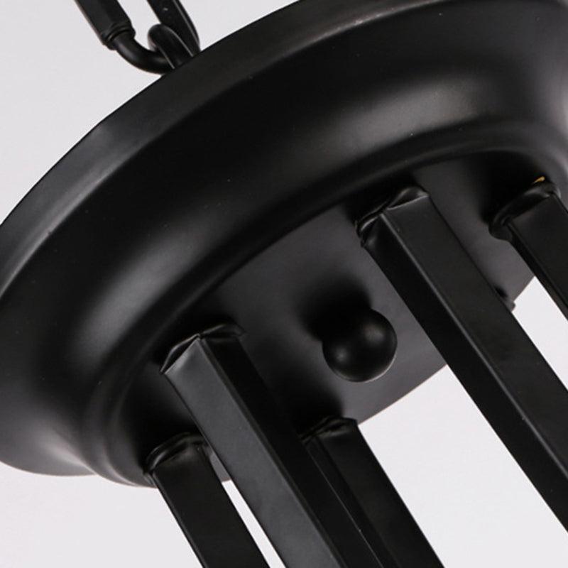 3/6/8 Lights Ceiling Light Traditional Flower Shape Frosted Glass Hanging Chandelier in Black - Rebooters