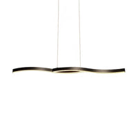 Acrylic Wavy Chandelier Light Modern Black LED Ceiling Pendant Light - Rebooters