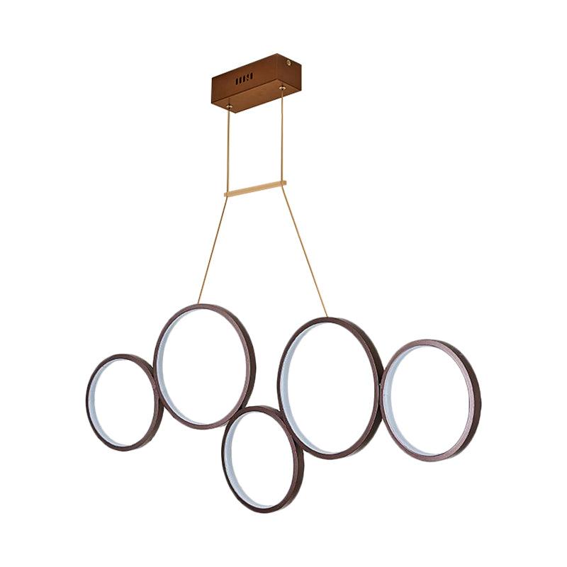 Acrylic Multi Rings Chandelier Lamp Simple Style 3/5 Lights - Rebooters