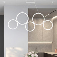 Acrylic Multi Rings Chandelier Lamp Simple Style 3/5 Lights - Rebooters
