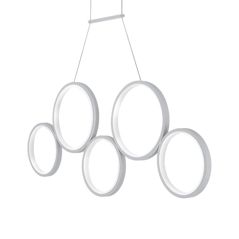 Acrylic Multi Rings Chandelier Lamp Simple Style 3/5 Lights - Rebooters