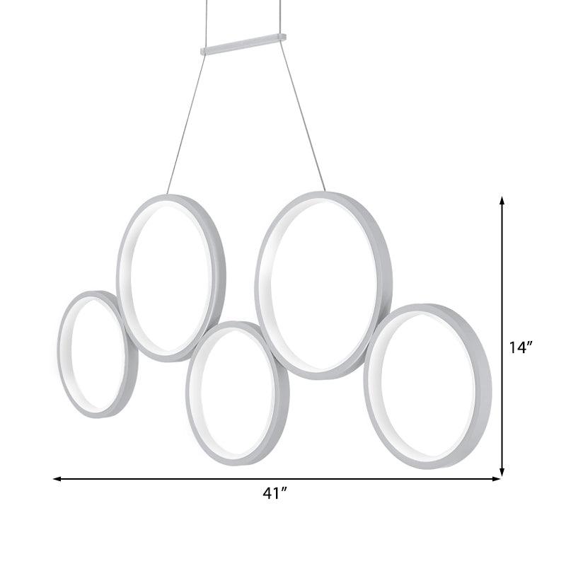 Acrylic Multi Rings Chandelier Lamp Simple Style 3/5 Lights - Rebooters