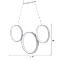 Acrylic Multi Rings Chandelier Lamp Simple Style 3/5 Lights - Rebooters