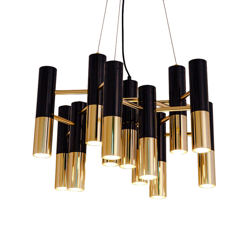 Tube Chandelier Light Modern Metal 7/13/19 Lights Gold Lamp - Rebooters