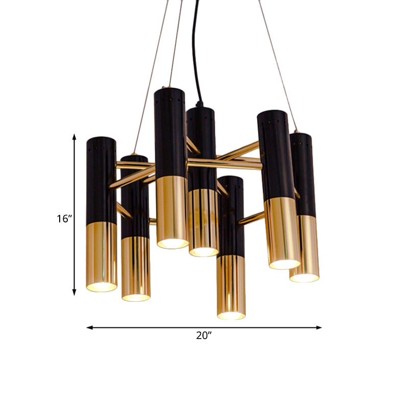 Tube Chandelier Light Modern Metal 7/13/19 Lights Gold Lamp - Rebooters