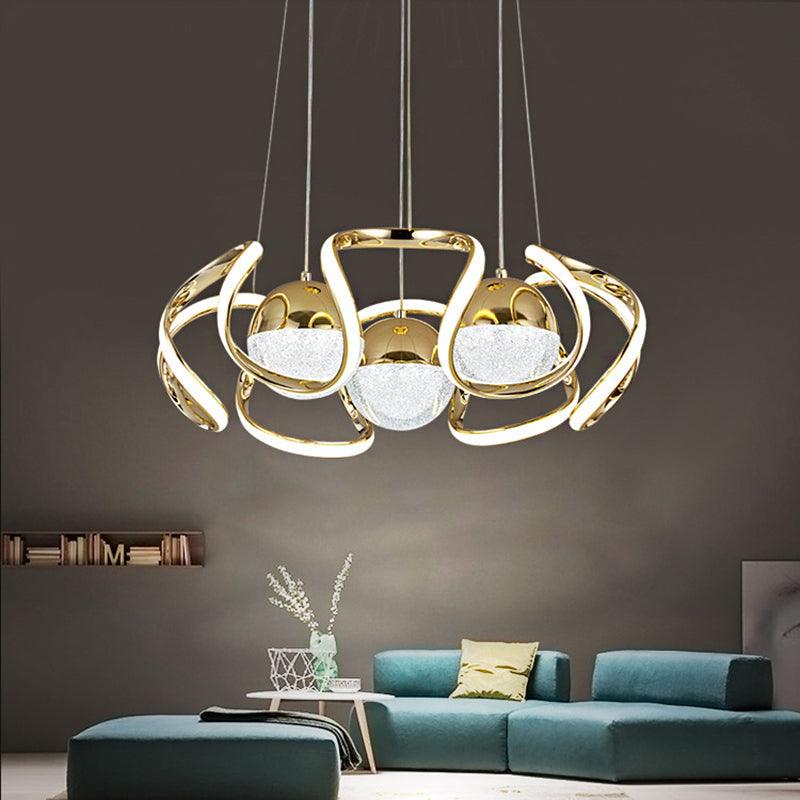 Abstract Chandelier Light Modernism Acrylic Gold LED Ceiling Light - Rebooters