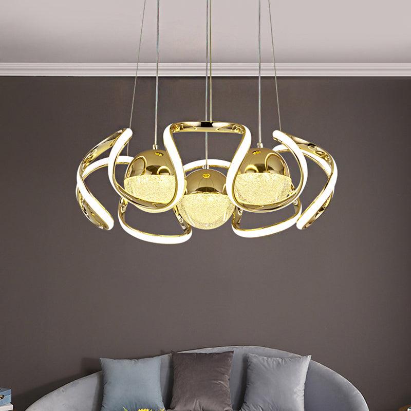 Abstract Chandelier Light Modernism Acrylic Gold LED Ceiling Light - Rebooters