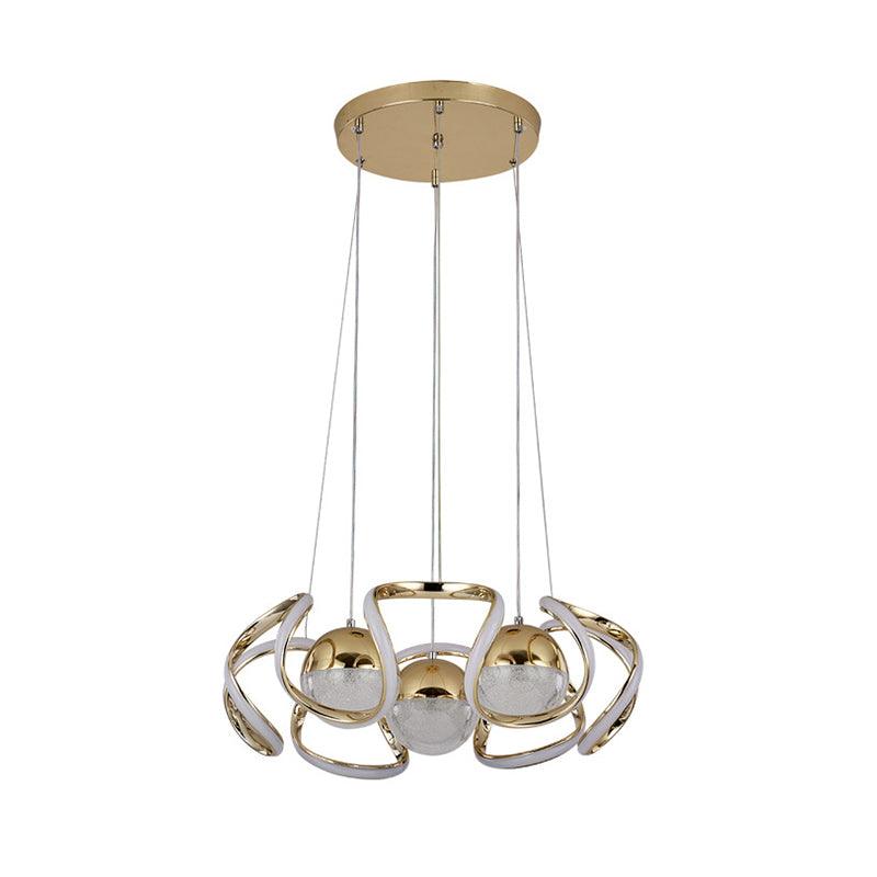 Abstract Chandelier Light Modernism Acrylic Gold LED Ceiling Light - Rebooters