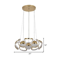 Abstract Chandelier Light Modernism Acrylic Gold LED Ceiling Light - Rebooters